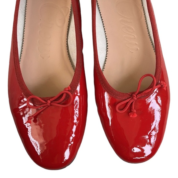 EUC J. Crew Leather Ballet Flats Red Size 6 - Picture 3 of 9